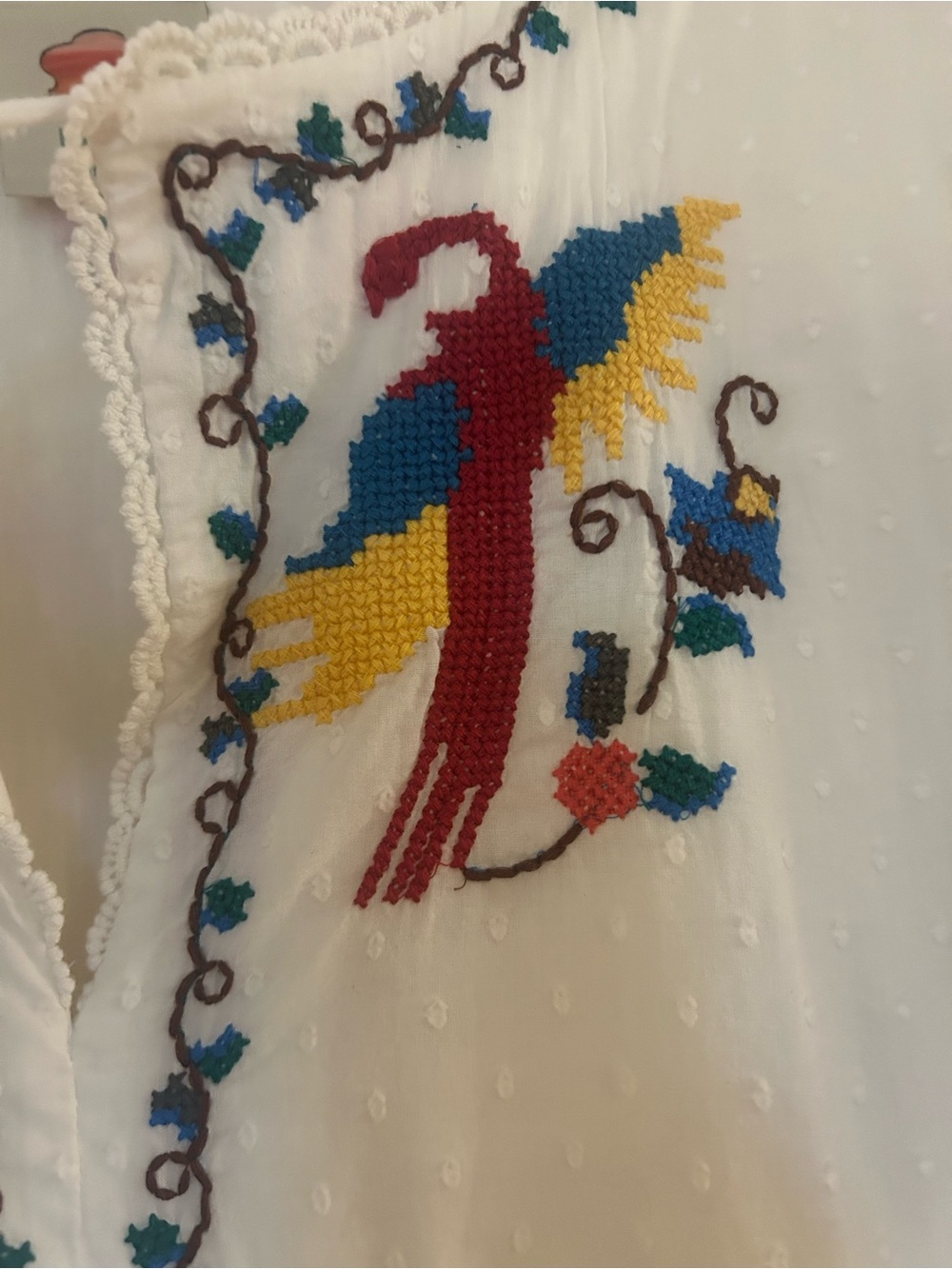 FARM Rio White Macaw Maxi Dress with Multicolor Floral & Pineapple Embroidery - Picture 14 of 16